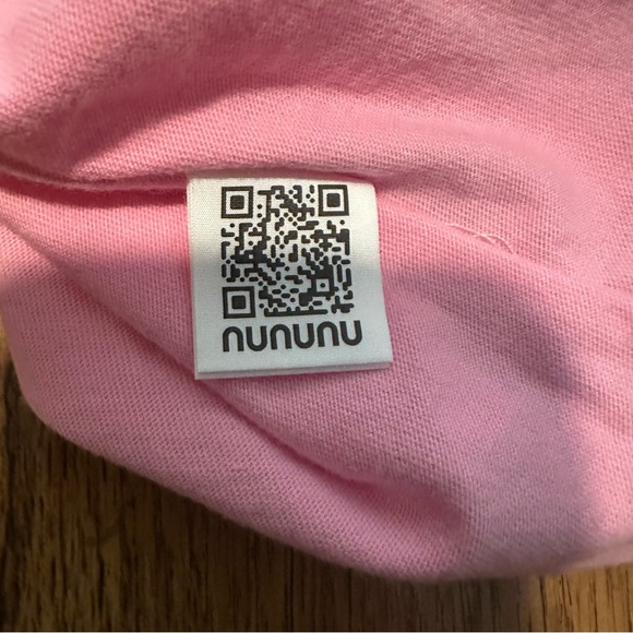 nununu Pink Splatter kid T-Shirt size 3-4 years NWT crewneck raw hem - Picture 6 of 8